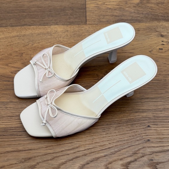 Dolce Vita Light Beige Bow Slide Mules - Picture 2 of 2